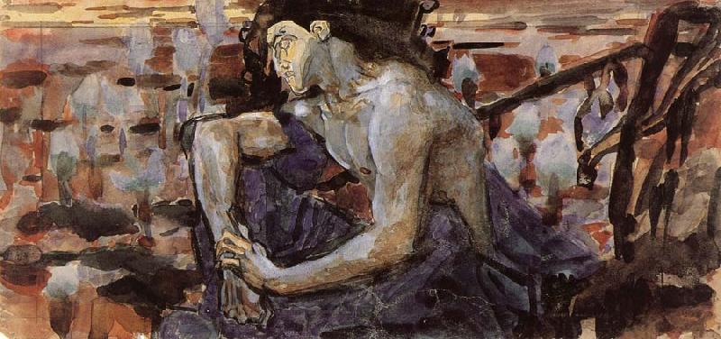 Mikhail Vrubel The Seated Demon china oil painting image